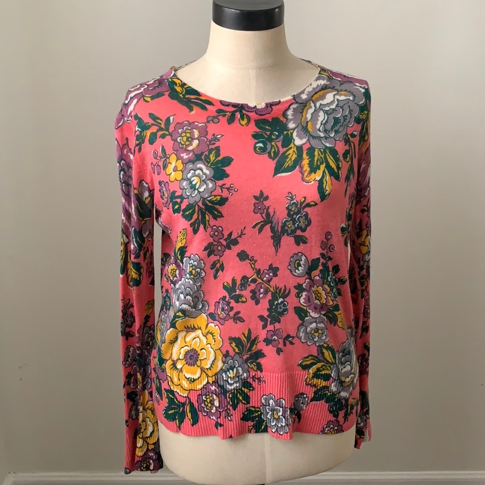 Loft floral pink sweater